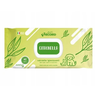 Record Salviette Igienizzanti Citronella, verzorgingsdoekjes voor honden en katten, 40 stuks.