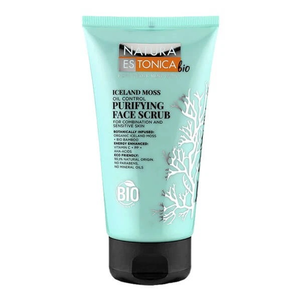 Natura Estonica IJslands mos, gezichtsscrub voor gemengde en gevoelige huid, 150 ml