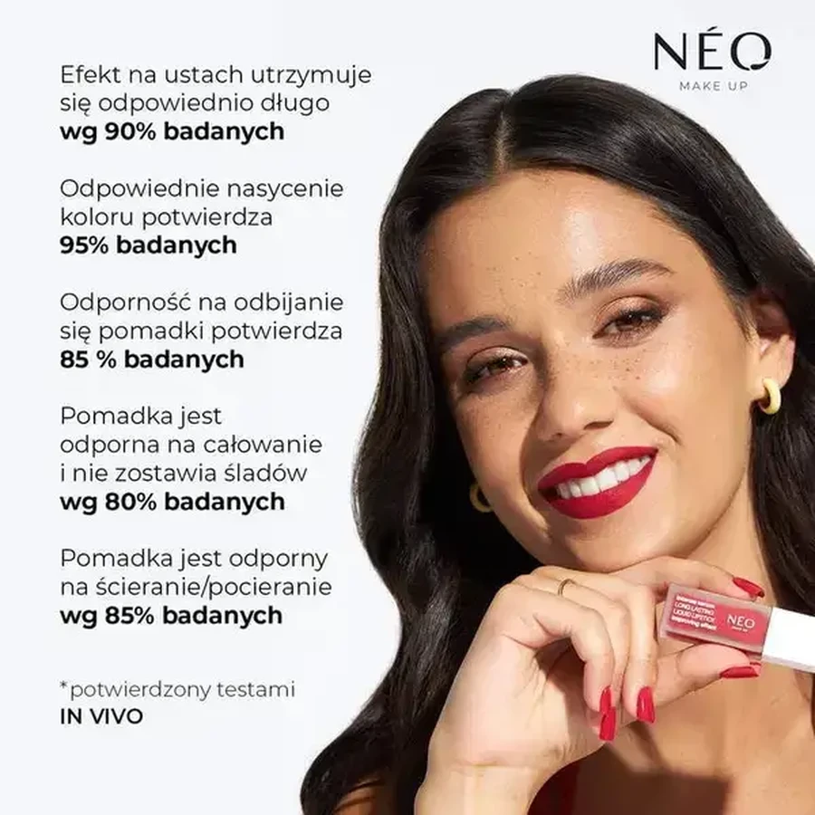 Neo Make Up, Langhaftender flüssiger Lippenstift, 03 Everlasting Affection, 5 ml