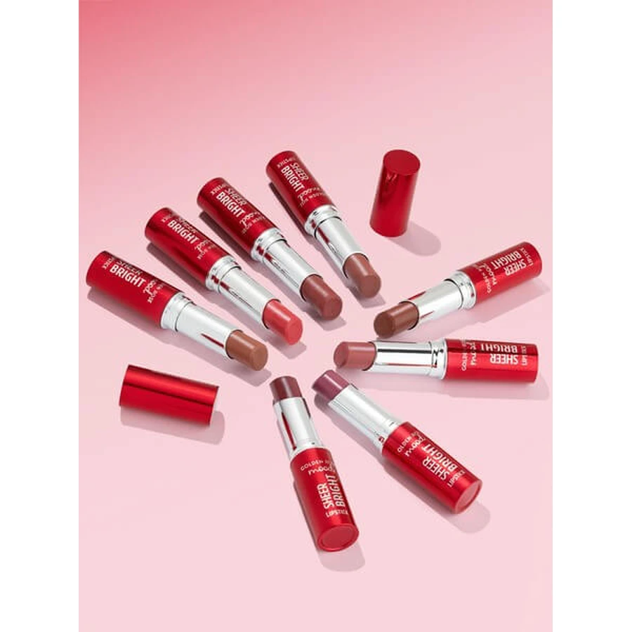Golden Rose Mood Sheer Bright Lipstick, rossetto lucido, 101, 3,3 g