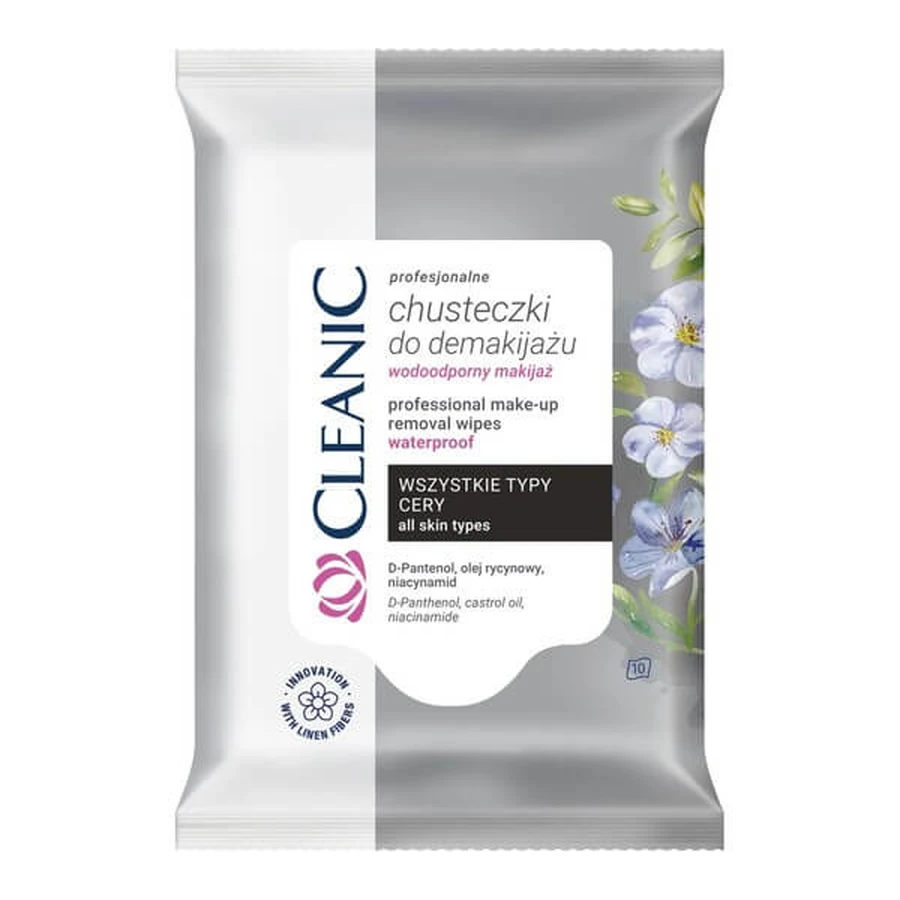 Cleanic, professionele make-up remover doekjes, 10 stuks.