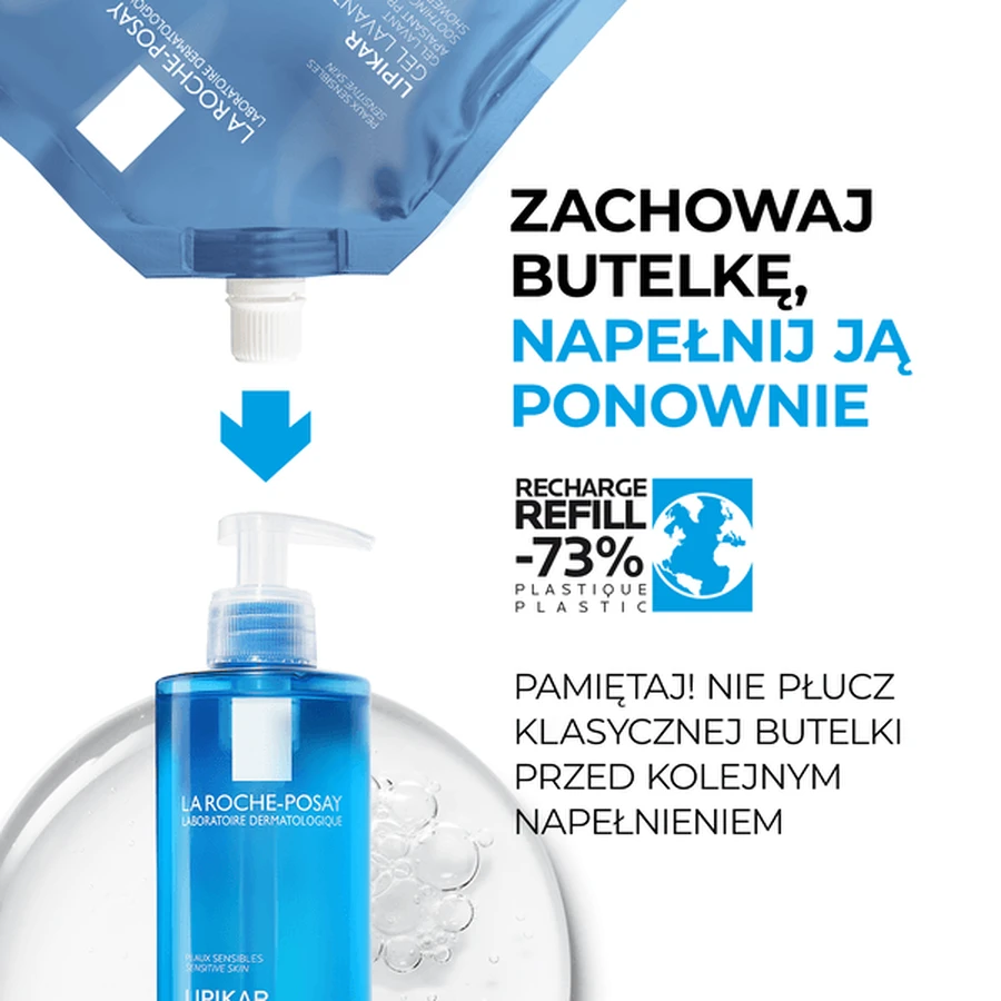 Kit La Roche-Posay, Lipikar Gel Lavant, gel de curățare, 400 ml + pachet de reumplere, 400 ml