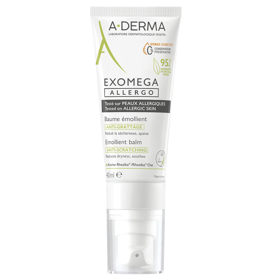 A-Derma Exomega Allergo Baume émollient stérile DEFI, 40 ml