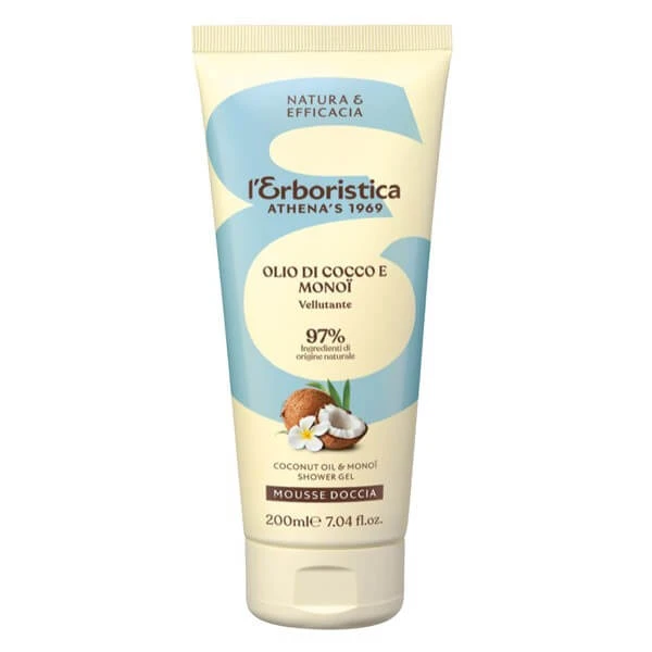 L'Erboristica, kokosnoot body wash mousse, douchegel, 200 ml
