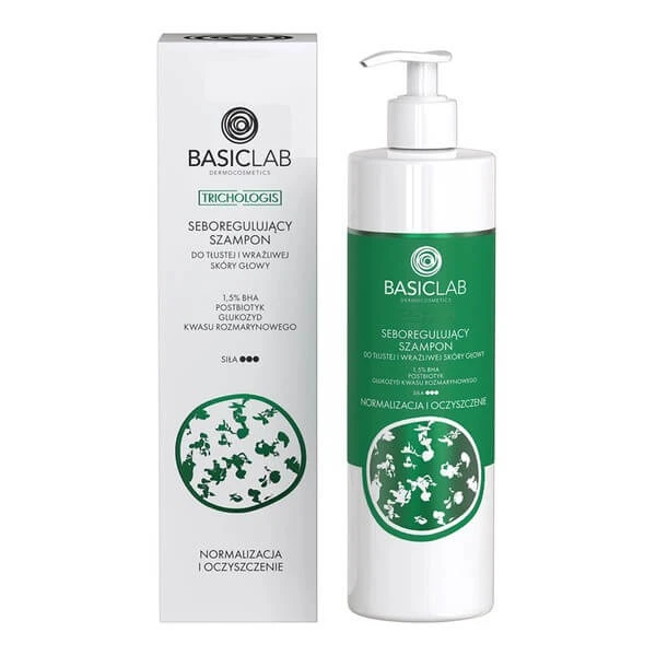 BasicLab Trichologis, seboregulerende shampoo voor vette en gevoelige hoofdhuid, 300 ml