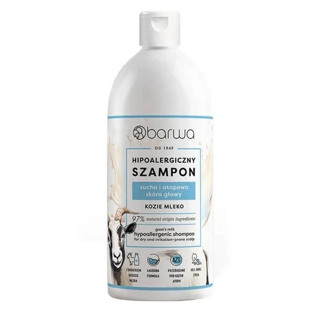 Barwa Hypoallergeen, hypoallergene shampoo, Geitenmelk, 400 ml