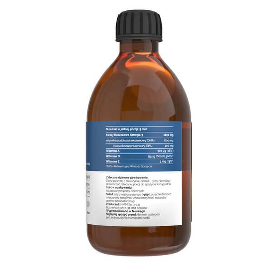 Vitaler's Noorse Tran, sinaasappel, vloeibaar, 250 ml