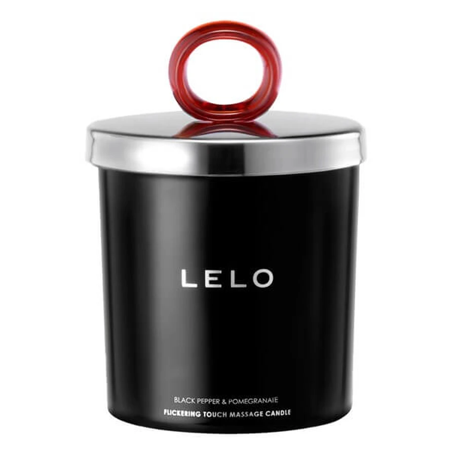 LELO Flickering Touch Massagekerze, Massagekerze mit dem Duft von schwarzem Pfeffer und Granatapfel, 150 g