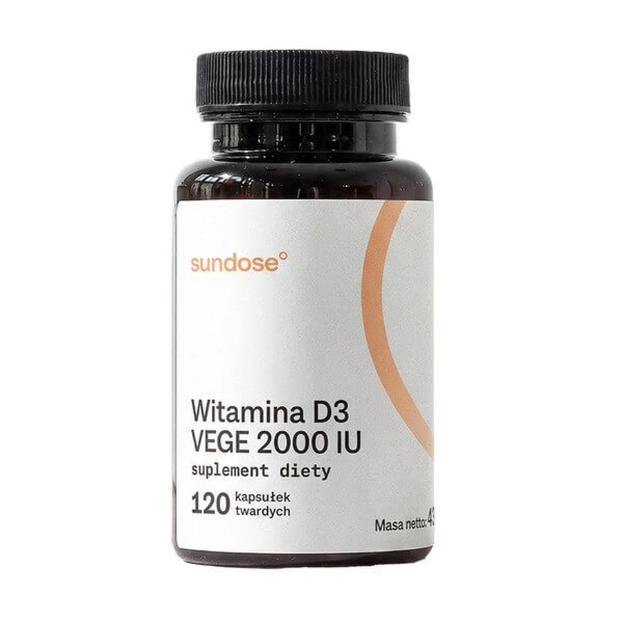Sundose Vitamine D3 Vege 2000 IU, gélules dures, 120 pcs.