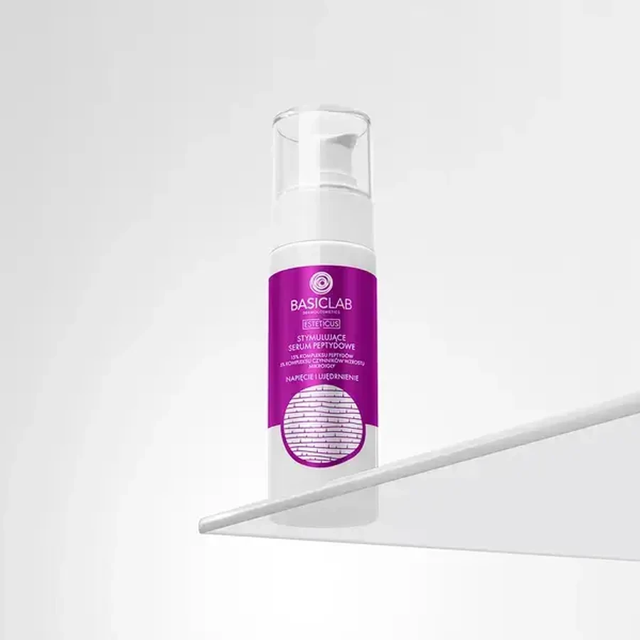 BasicLab Esteticus, peptide gezichtsserum voor nachtelijke spanning en versteviging, 15 ml