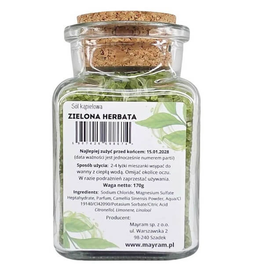 Mayram, sal de baño, Té Verde, 170 g