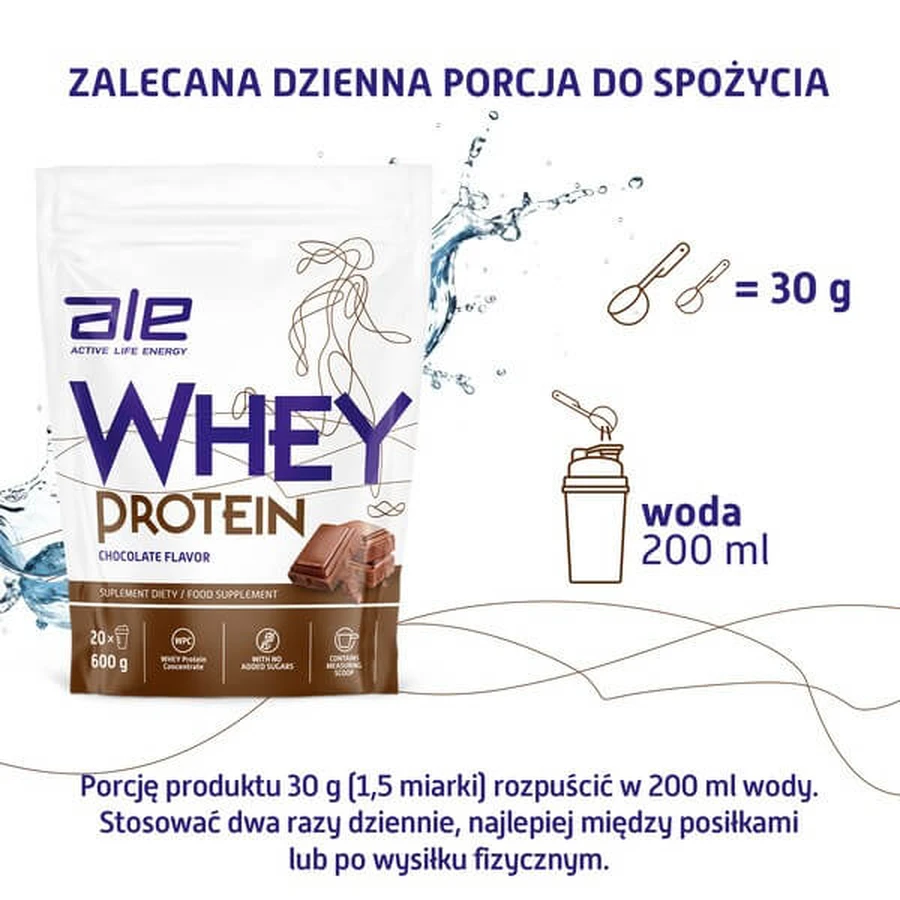 ALE Whey Protein Schokoladengeschmack, Pulver, 600 g
