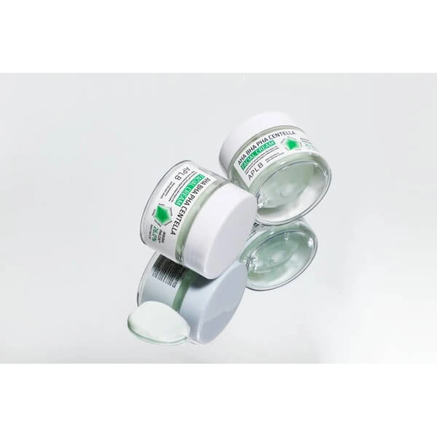 APLB AHA BHA PHA Centella Facial Cream, crème exfoliante et apaisante à base d'acides et de Centella Asiatica, 55 ml