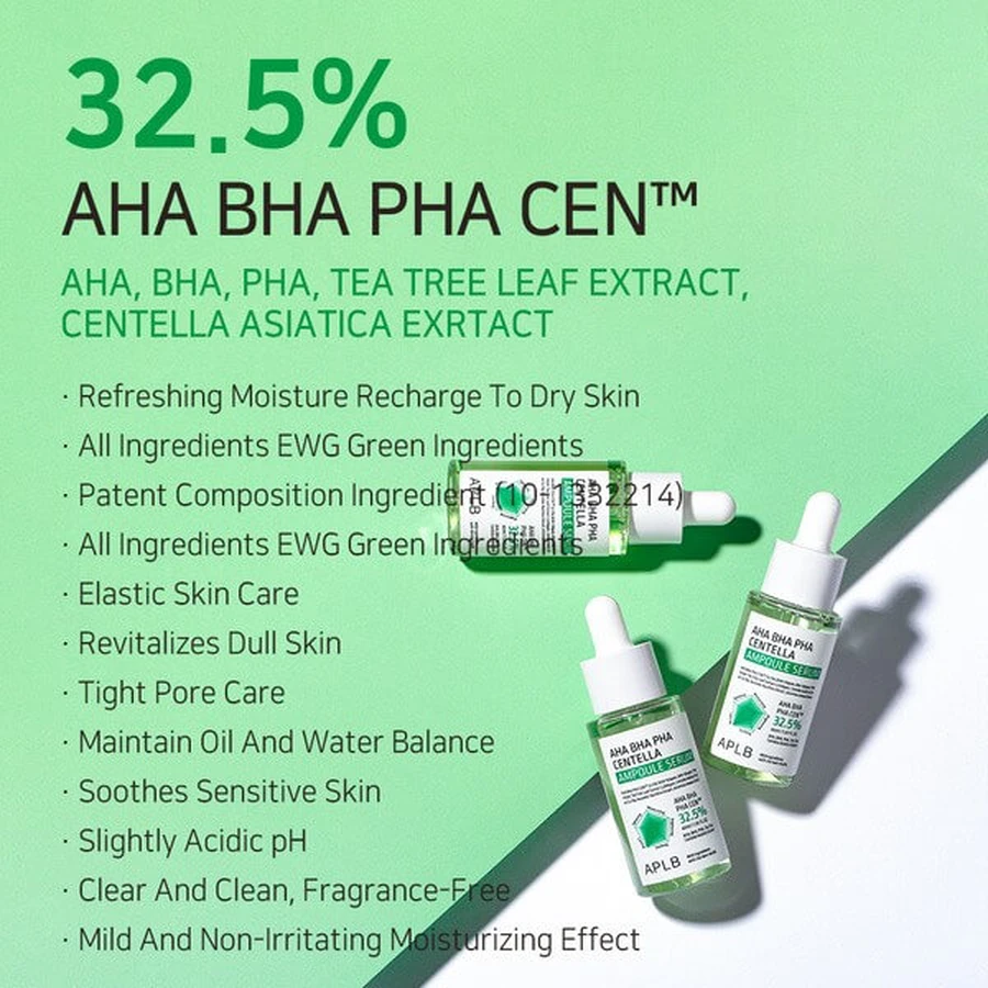 APLB AHA BHA PHA Centella Ampul, gezichtsserum, 40 ml.