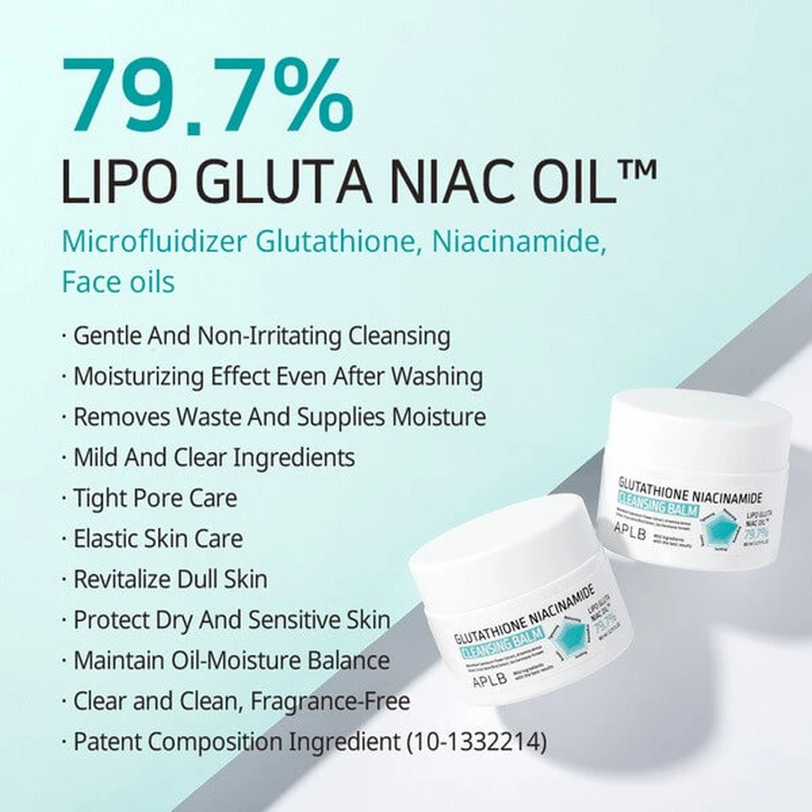 APLB Glutathione Niacinamide Cleansing Balm, balsamo struccante con glutatione e niacinamide, 80 ml
