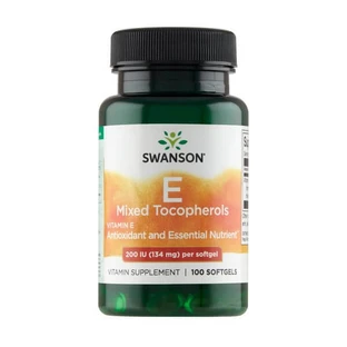 Swanson Vitamine E 200 IU mélange de tocophérols, gélules, 100 pcs.