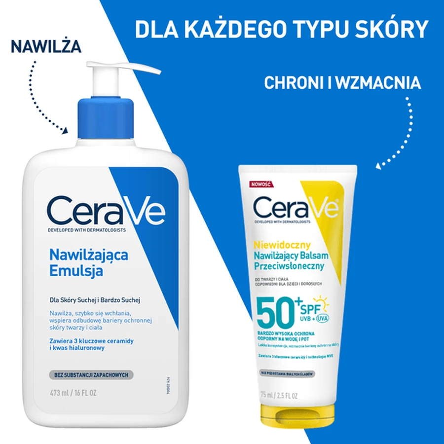 CeraVe, lozione solare idratante invisibile SPF50+, 75 ml