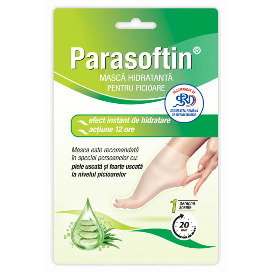 Mascarilla hidratante para pies Parasoftin, 1 par, Zdrovit