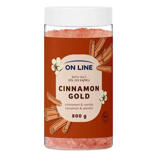 On Line Cinnamon Gold, verwarmend badzout met kaneelaroma, 800 g