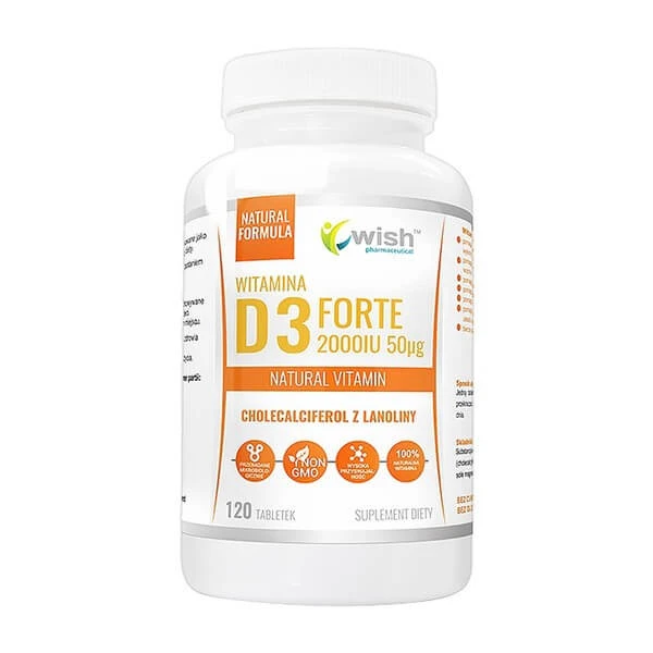 Wish Vitamine D3 Forte 2000 IE 50 µg, tabletten, 120 st.