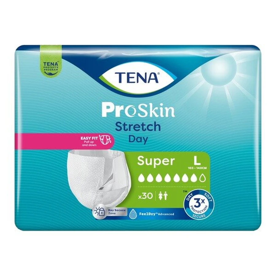 Tena Stretch ProSkin Super Day, pannolini da giorno, taglia L, 30 pezzi.