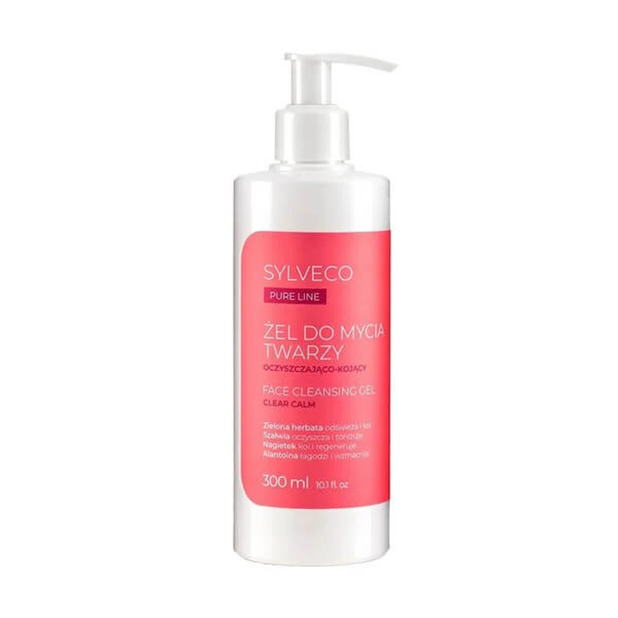 Sylveco Pure Line, reinigende en verzachtende face wash gel, 300 ml