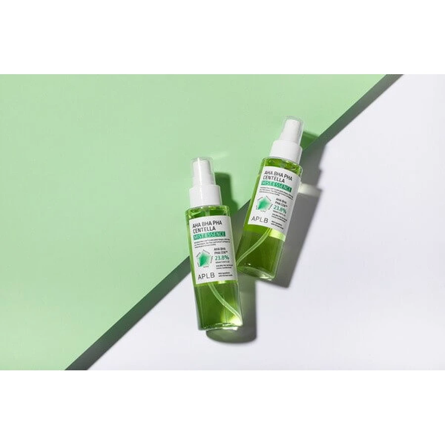 APLB AHA BHA PHA Centella Mist Essence, gezichtsnevel-essence met zuren en Centella Asiatica, 105 ml.
