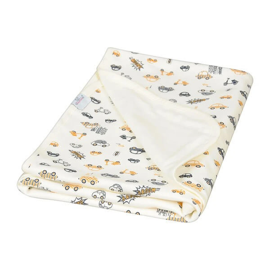 Babymatex Ines, coperta in cotone double-face, motivo: auto, 75 cm x 100 cm, 1 pezzo.