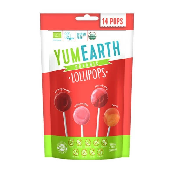 Yumearth, Bio fruitlollies met vit. C, 85 g