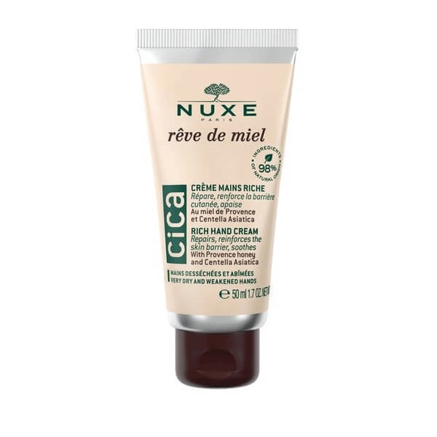 Nuxe Reve de Miel Cica, crème réparatrice pour la peau sèche des mains, 50 ml