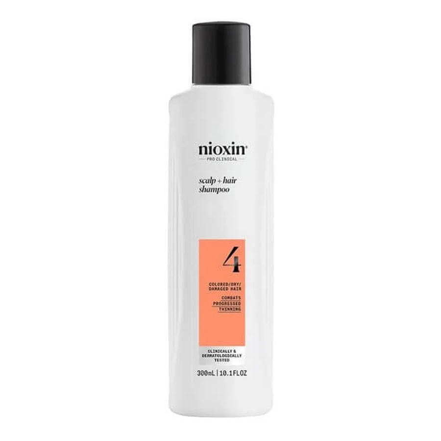 Nioxin System 4 Scalp + Hair Shampoo, shampoo om gekleurd haar met progressieve uitdunning te versterken, 300 ml
