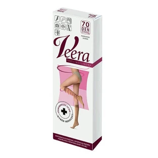 Veera, Krampfaderstrümpfe, 70 DEN, helle Walnussfarbe, Größe 1/2