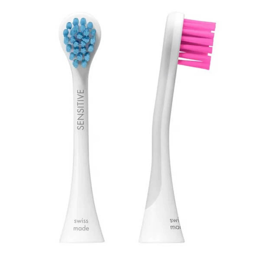Curaprox Hydrosonic Sensitive Duo, sonic toothbrush heads, blue and pink, 2 pcs.