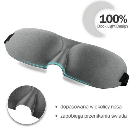 Waya 3D, antifaz para dormir, gris, 1 ud.