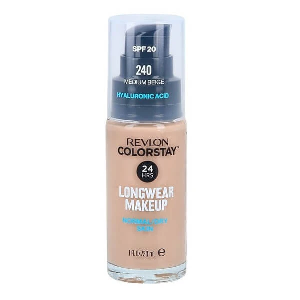 Revlon Colorstay Longwear Make-up SPF 20, pompfoundation voor de normale tot droge huid, 240 Medium Beige, 30 ml.