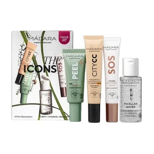 Madara The Icons Set Medium, micellair water, 50 ml + verhelderend masker met AHA-zuren, 17 ml + gezichtscrème, 15 ml + CC crème SPF15, 15 ml
