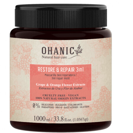 3 in 1 Hair Repair Mask, 1000 ml, Ohanic