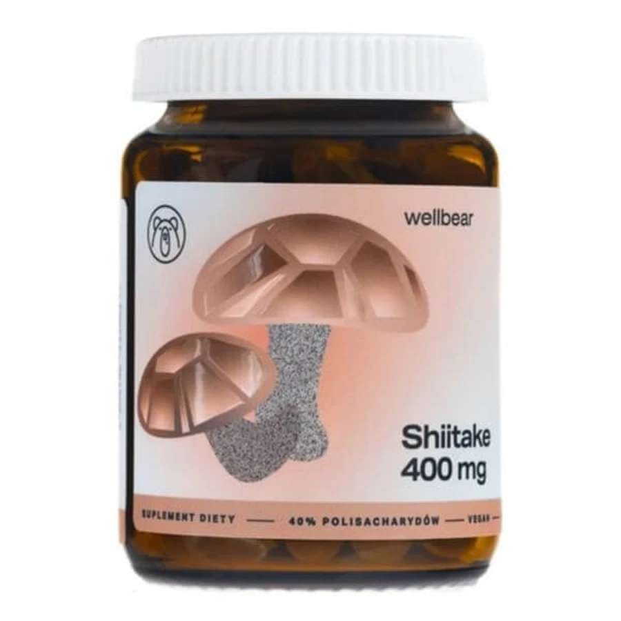 Wellbear Shiitake (Japans hardhout) 400 mg, capsules, 60 st.