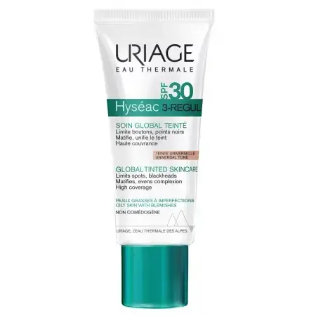 Tinted cream with SPF 30 Hyseac 3-Regul, 40 ml, Uriage