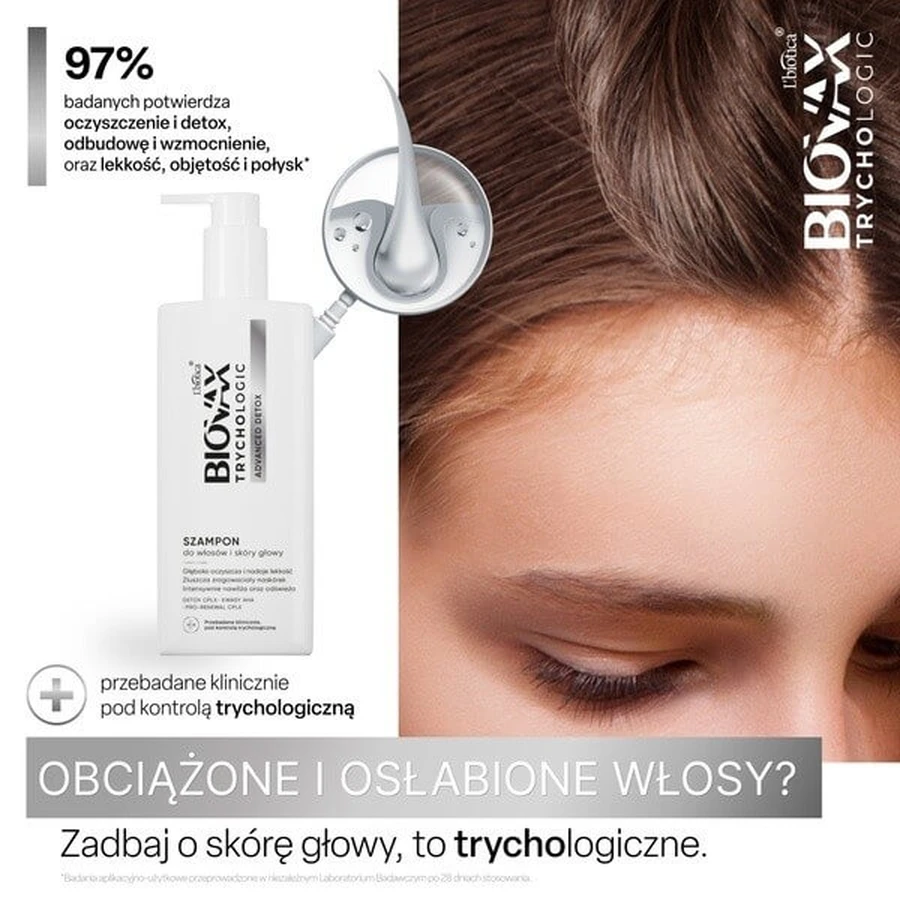 Set Biovax Trychologic Advanced Detox, șampon, 200 ml + scrub pentru scalp, 50 ml