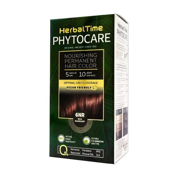 Kruidentijd Phytocare, haarverf 6NR, rijk mahonie, 130 ml