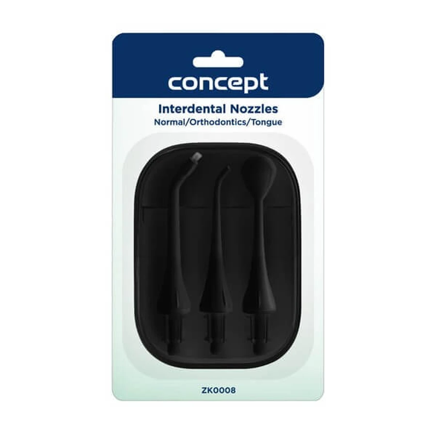 Concept Boquillas Interdentales, puntas irrigadoras, negras, 3 pzs.