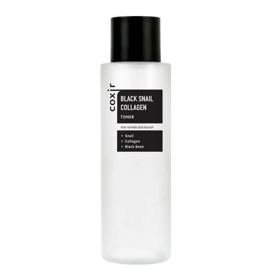 Coxir Black Snail Collagen, tonico rigenerante con mucina di lumaca e collagene, 150 ml