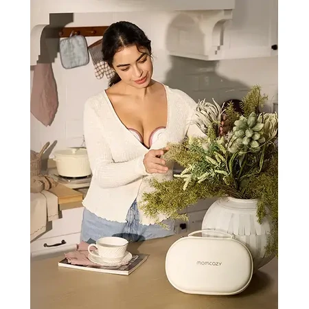 Momcozy M6, extractor de leche doble, color rojo, 1 ud.