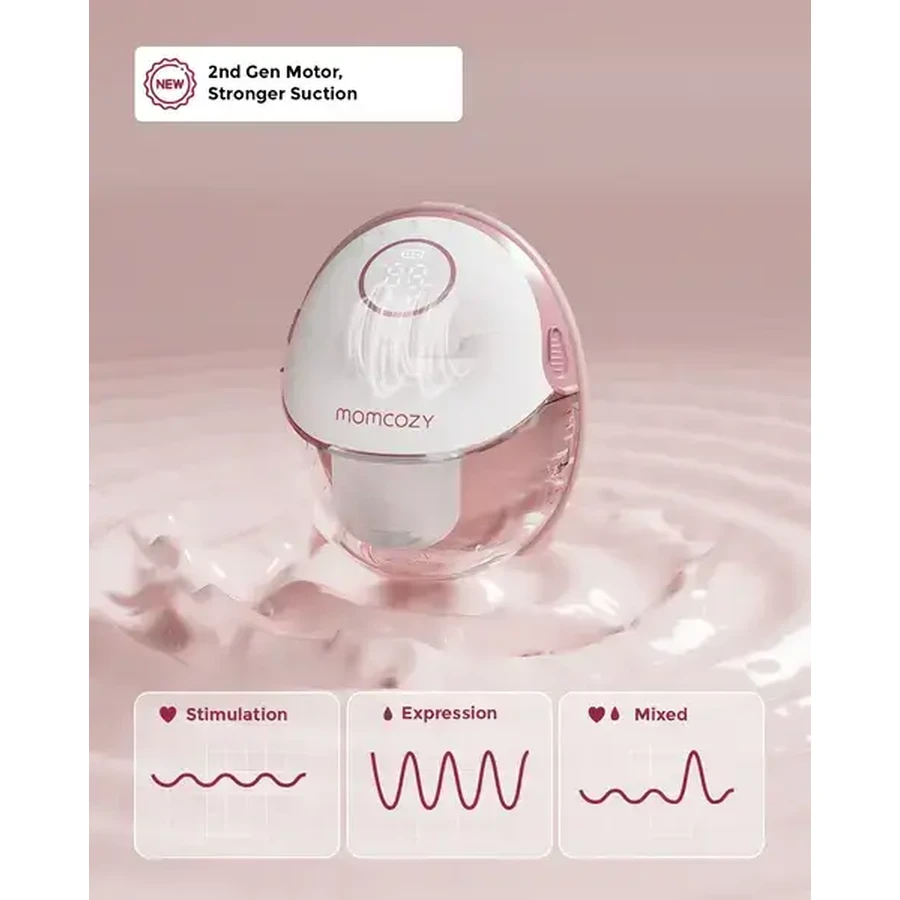 Momcozy M6, extractor de leche doble, color rojo, 1 ud.