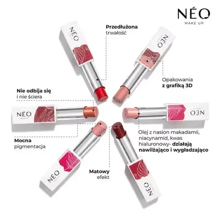 NEO Make Up Barra de labios de larga duración: 02 CHERRY ON TOP, 3,5 g