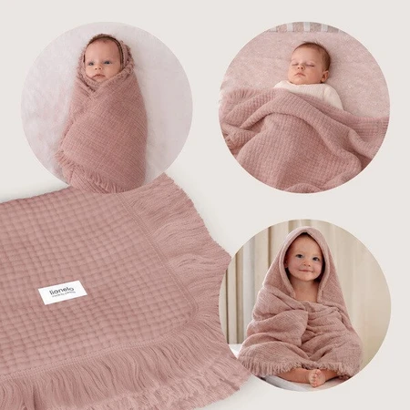 Lionelo Muslin Blanket, infant muslin blanket, Dusty Pink, 1 pc.