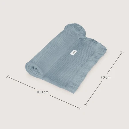 Lionelo Mousseline Deken, baby mousseline deken, Stone Blue, 1 stuk.