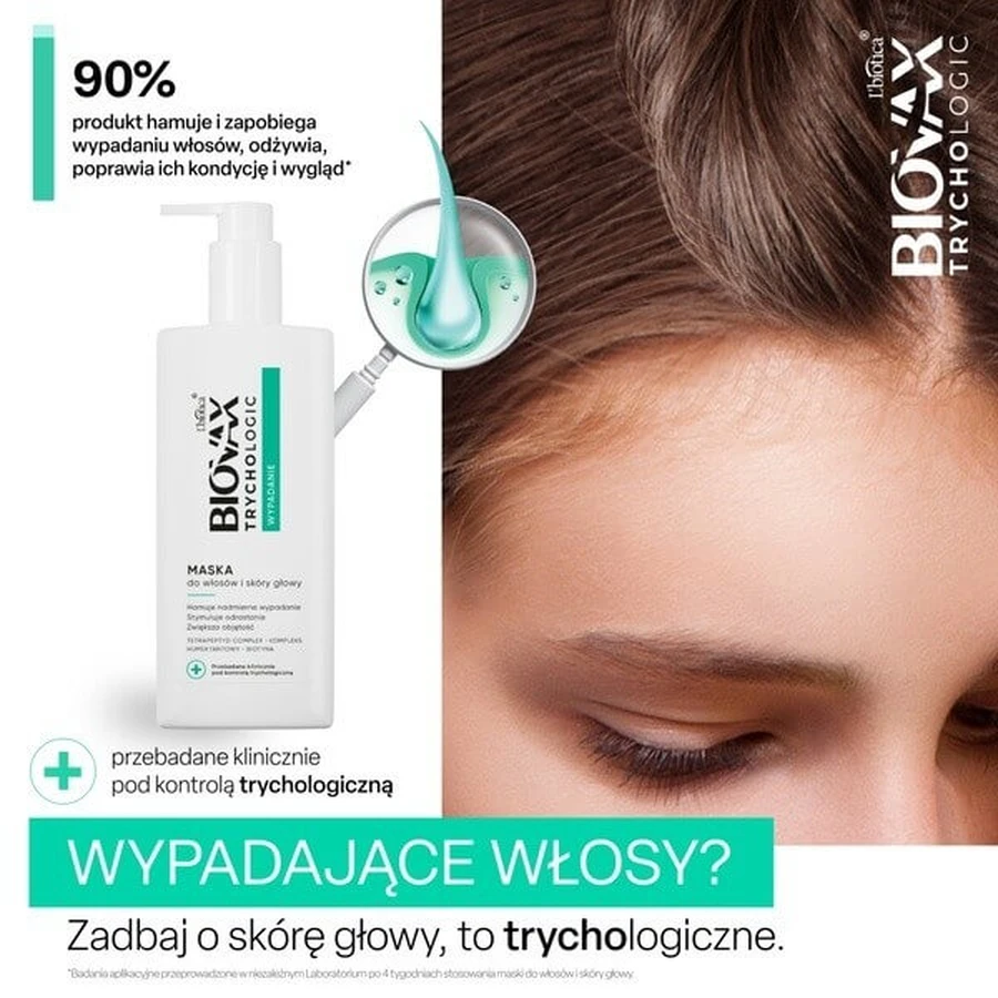Zestaw Biovax Trychologic Wypadanie, szampon, 200 ml + maska do włosów i skóry głowy, 200 ml: ceny i cechy
