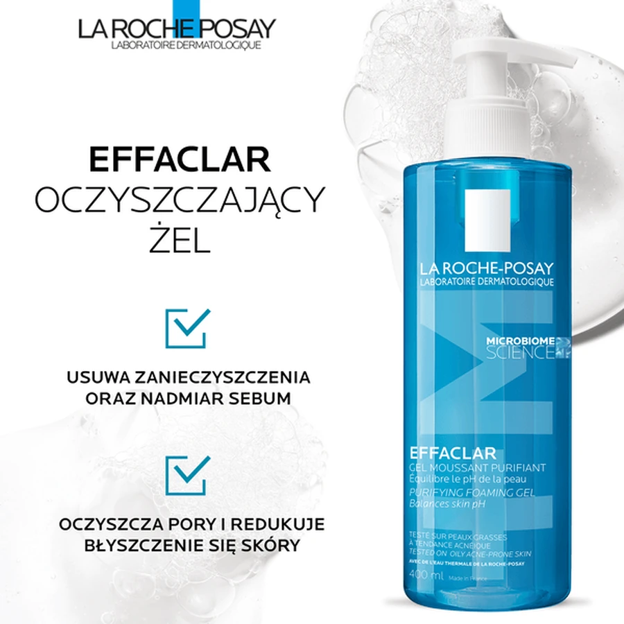 La Roche-Posay Effaclar kit, Foaming Gel, reinigingsgel voor de acnegevoelige huid, 400 ml + Duo+ M, crème met drievoudige werking tegen niet-acne.